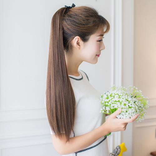 假发马尾女中长款长直发假发尾仿真发绑式假马尾辫子假发片逼真